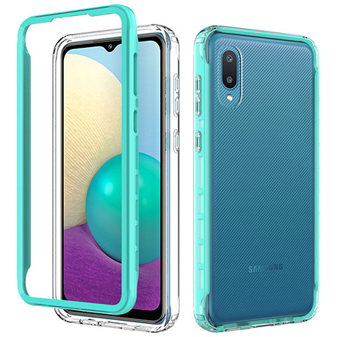 Funda Bumper Silicona y Plastico Carcasa Frontal y Trasera 360 Grados para Samsung Galaxy M02 Verde