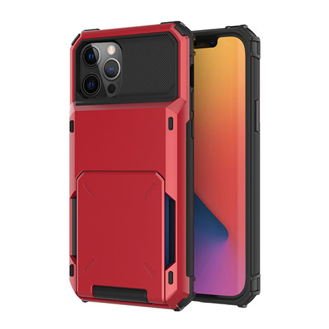 Funda Bumper Silicona y Plastico Carcasa Frontal y Trasera 360 Grados R03 para Apple iPhone 12 Pro Max Rojo