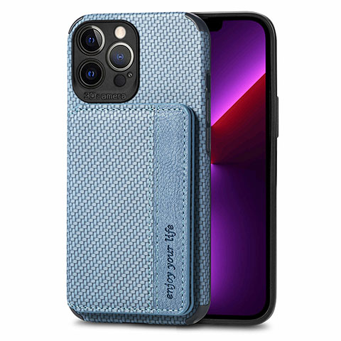 Funda Bumper Silicona y Plastico Carcasa Frontal y Trasera 360 Grados U05 para Apple iPhone 13 Pro Max Azul