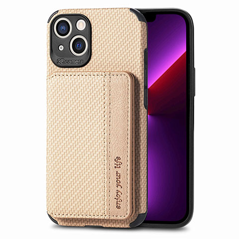 Funda Bumper Silicona y Plastico Carcasa Frontal y Trasera 360 Grados U05 para Apple iPhone 14 Plus Oro