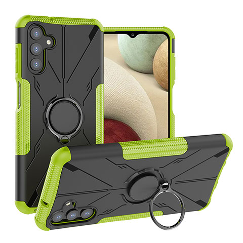 Funda Bumper Silicona y Plastico Mate Carcasa con Magnetico Anillo de dedo Soporte JX1 para Samsung Galaxy A04s Verde