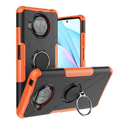 Funda Bumper Silicona y Plastico Mate Carcasa con Magnetico Anillo de dedo Soporte JX1 para Xiaomi Mi 10T Lite 5G Naranja