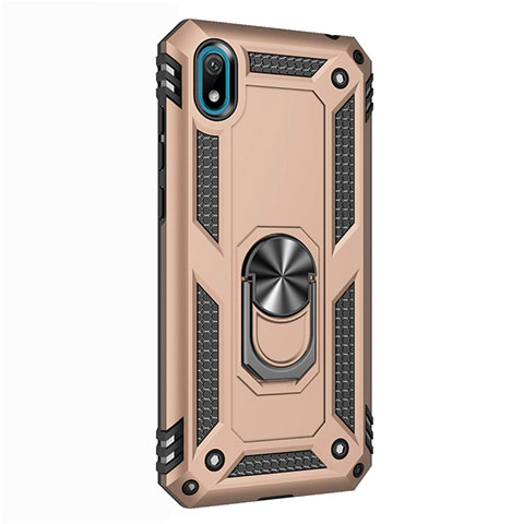 Funda Bumper Silicona y Plastico Mate Carcasa con Magnetico Anillo de dedo Soporte para Huawei Enjoy 8S Oro