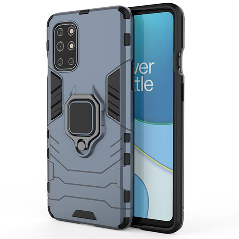 Funda Bumper Silicona y Plastico Mate Carcasa con Magnetico Anillo de dedo Soporte para OnePlus 8T 5G Azul
