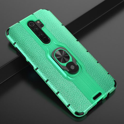 Funda Bumper Silicona y Plastico Mate Carcasa con Magnetico Anillo de dedo Soporte R05 para Xiaomi Redmi Note 8 Pro Verde