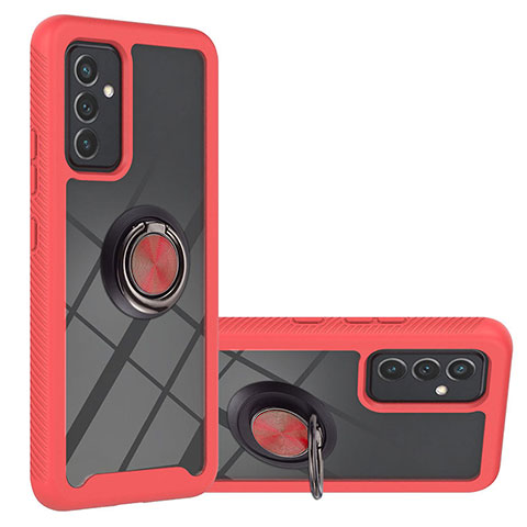 Funda Bumper Silicona y Plastico Mate Carcasa con Magnetico Anillo de dedo Soporte ZJ1 para Samsung Galaxy A05s Rojo