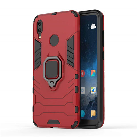 Funda Bumper Silicona y Plastico Mate Carcasa con Magnetico Soporte para Huawei Enjoy 9 Rojo