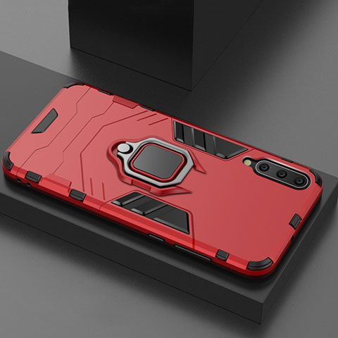 Funda Bumper Silicona y Plastico Mate Carcasa con Magnetico Soporte para Xiaomi Mi 9 SE Rojo