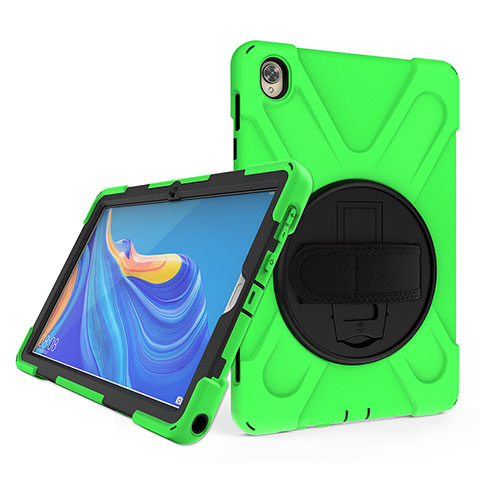 Funda Bumper Silicona y Plastico Mate Carcasa con Soporte A01 para Huawei MatePad 10.8 Verde