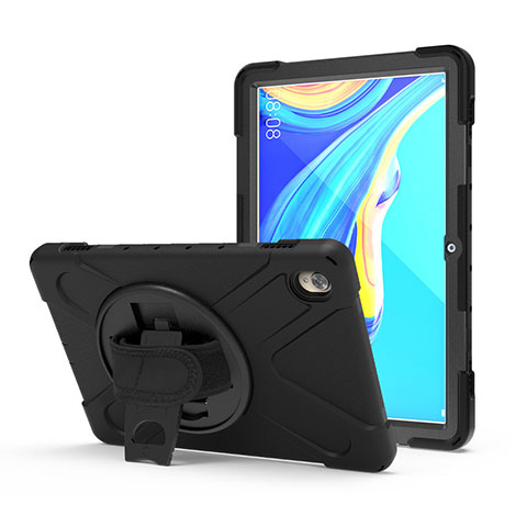 Funda Bumper Silicona y Plastico Mate Carcasa con Soporte A01 para Huawei MediaPad M6 10.8 Negro