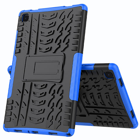 Funda Bumper Silicona y Plastico Mate Carcasa con Soporte A01 para Samsung Galaxy Tab A7 4G 10.4 SM-T505 Azul