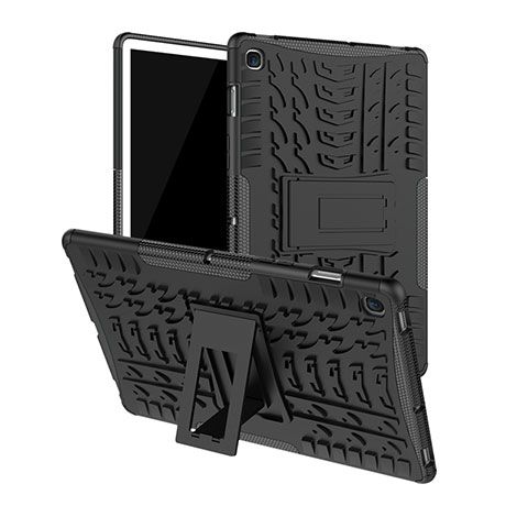 Funda Bumper Silicona y Plastico Mate Carcasa con Soporte A01 para Samsung Galaxy Tab S5e 4G 10.5 SM-T725 Negro