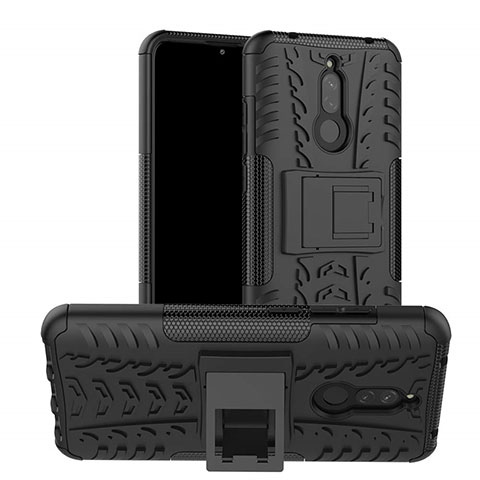 Funda Bumper Silicona y Plastico Mate Carcasa con Soporte A02 para Xiaomi Redmi 8 Negro