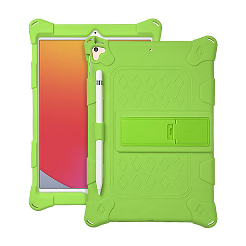 Funda Bumper Silicona y Plastico Mate Carcasa con Soporte H01 para Apple iPad Air 3 Verde