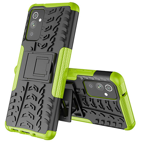 Funda Bumper Silicona y Plastico Mate Carcasa con Soporte J01X para Samsung Galaxy A82 5G Verde