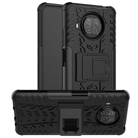 Funda Bumper Silicona y Plastico Mate Carcasa con Soporte JX1 para Xiaomi Mi 10T Lite 5G Negro