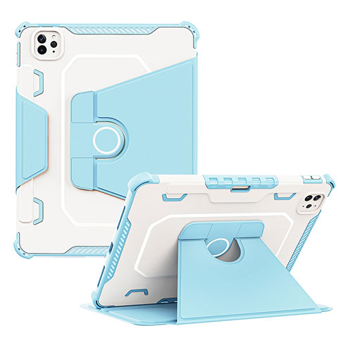 Funda Bumper Silicona y Plastico Mate Carcasa con Soporte L04 para Apple iPad Pro 11 (2020) Azul