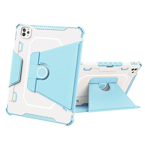 Funda Bumper Silicona y Plastico Mate Carcasa con Soporte L05 para Apple iPad Pro 11 (2020) Azul