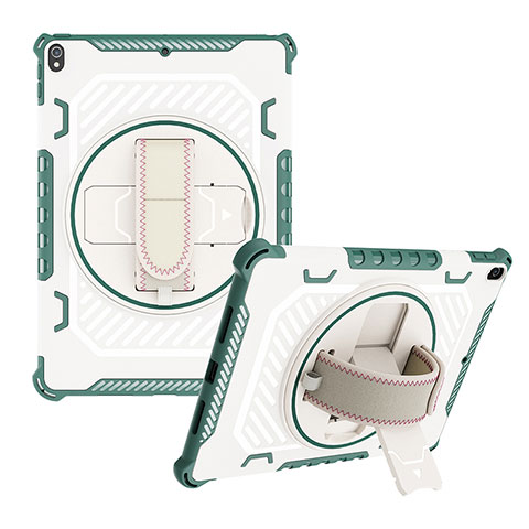 Funda Bumper Silicona y Plastico Mate Carcasa con Soporte L06 para Apple iPad Pro 10.5 Verde