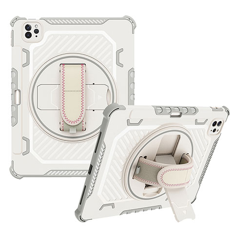 Funda Bumper Silicona y Plastico Mate Carcasa con Soporte L06 para Apple iPad Pro 11 (2020) Gris