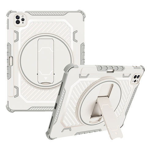 Funda Bumper Silicona y Plastico Mate Carcasa con Soporte L08 para Apple iPad Pro 11 (2020) Gris