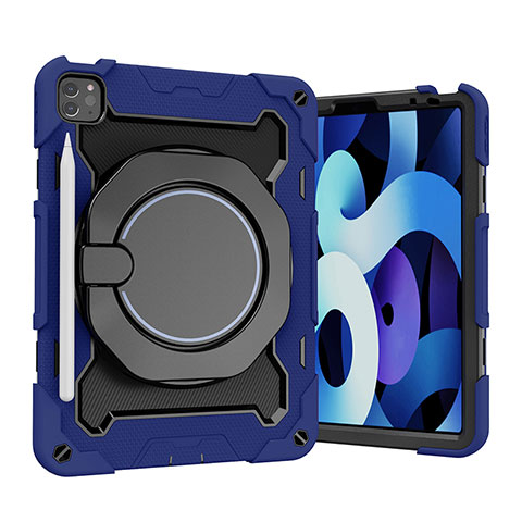 Funda Bumper Silicona y Plastico Mate Carcasa con Soporte L13 para Apple iPad Pro 11 (2020) Azul
