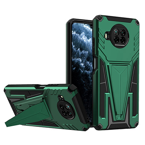 Funda Bumper Silicona y Plastico Mate Carcasa con Soporte MQ1 para Xiaomi Mi 10T Lite 5G Verde