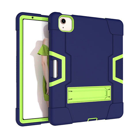 Funda Bumper Silicona y Plastico Mate Carcasa con Soporte para Apple New iPad Air 10.9 (2020) Verde