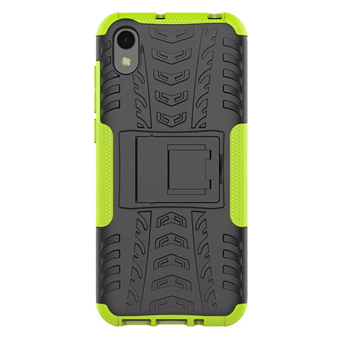 Funda Bumper Silicona y Plastico Mate Carcasa con Soporte para Huawei Y5 (2019) Verde