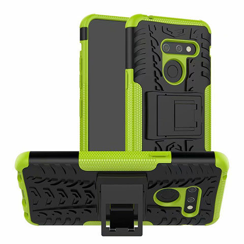 Funda Bumper Silicona y Plastico Mate Carcasa con Soporte para LG G8 ThinQ Verde