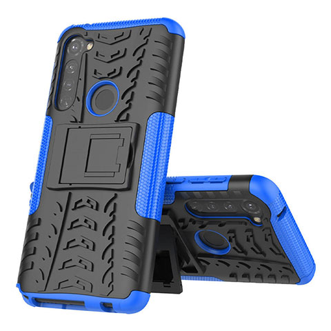 Funda Bumper Silicona y Plastico Mate Carcasa con Soporte para Motorola Moto G Stylus Azul