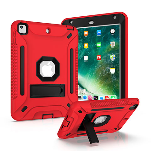 Funda Bumper Silicona y Plastico Mate Carcasa con Soporte YJ1 para Apple iPad Mini 5 (2019) Rojo