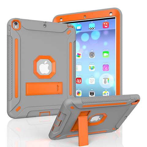 Funda Bumper Silicona y Plastico Mate Carcasa con Soporte YJ1 para Apple iPad Pro 10.5 Naranja