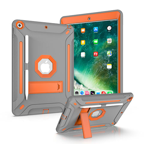 Funda Bumper Silicona y Plastico Mate Carcasa con Soporte YJ2 para Apple iPad 10.2 (2020) Gris