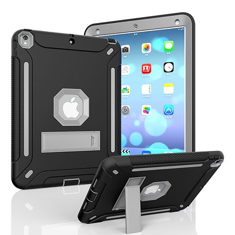 Funda Bumper Silicona y Plastico Mate Carcasa con Soporte YJ2 para Apple iPad Air 3 Negro