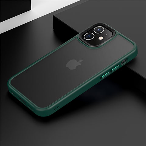 Funda Bumper Silicona y Plastico Mate Carcasa N01 para Apple iPhone 12 Mini Verde