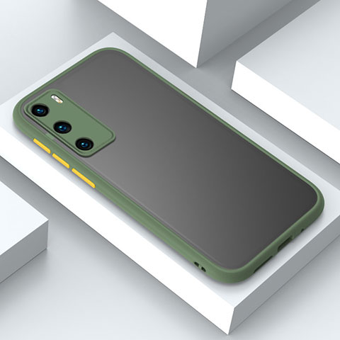 Funda Bumper Silicona y Plastico Mate Carcasa N02 para Huawei P40 Ejercito Verde
