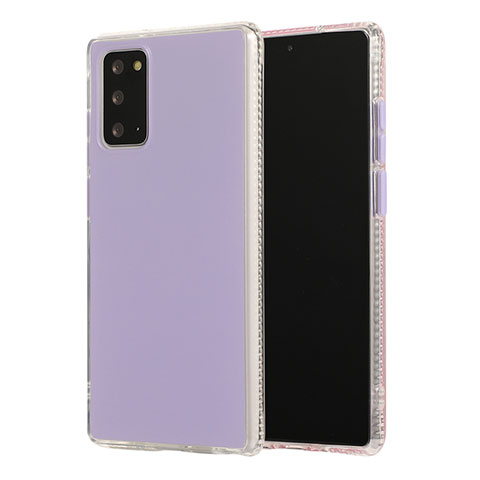 Funda Bumper Silicona y Plastico Mate Carcasa N02 para Samsung Galaxy Note 20 5G Purpura Claro