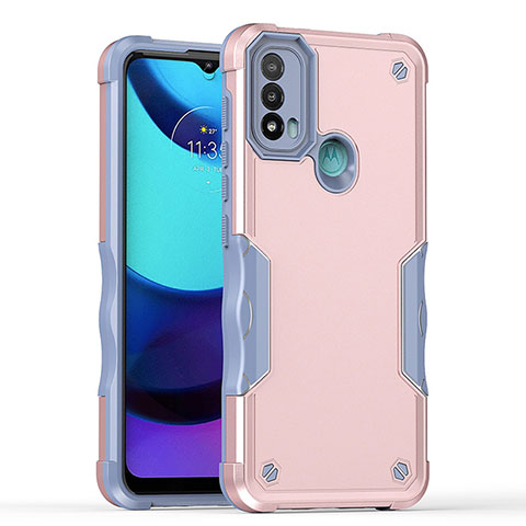 Funda Bumper Silicona y Plastico Mate Carcasa para Motorola Moto E40 Rosa