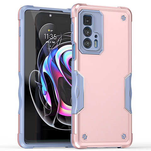 Funda Bumper Silicona y Plastico Mate Carcasa para Motorola Moto Edge S Pro 5G Rosa