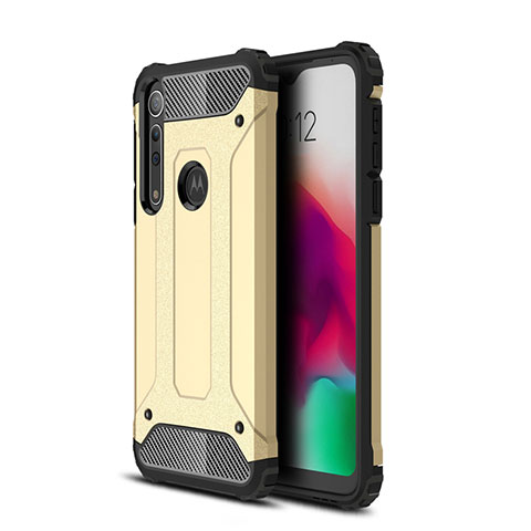 Funda Bumper Silicona y Plastico Mate Carcasa para Motorola Moto G8 Play Oro