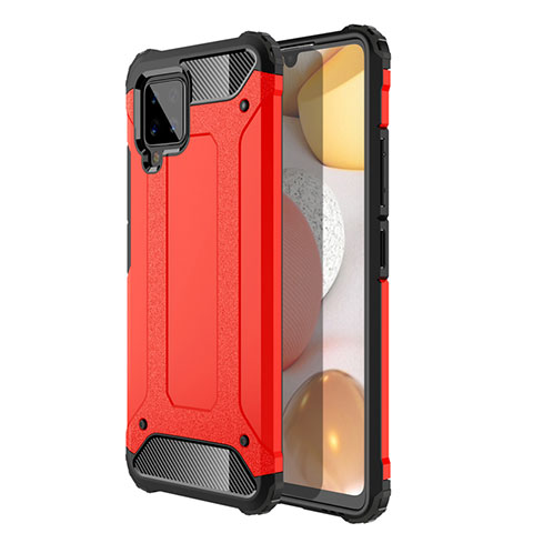 Funda Bumper Silicona y Plastico Mate Carcasa para Samsung Galaxy A42 5G Rojo