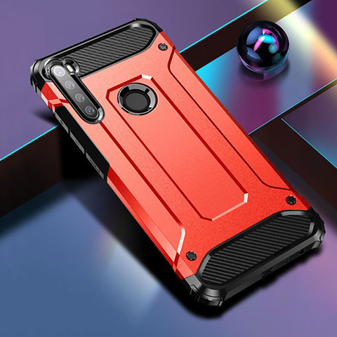 Funda Bumper Silicona y Plastico Mate Carcasa para Xiaomi Redmi Note 8 Rojo
