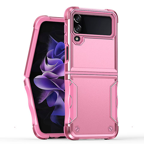 Funda Bumper Silicona y Plastico Mate Carcasa QW1 para Samsung Galaxy Z Flip4 5G Oro Rosa