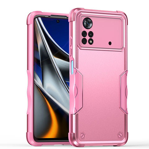 Funda Bumper Silicona y Plastico Mate Carcasa QW1 para Xiaomi Redmi Note 11E Pro 5G Oro Rosa