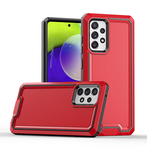 Funda Bumper Silicona y Plastico Mate Carcasa QW2 para Samsung Galaxy A52s 5G Rojo