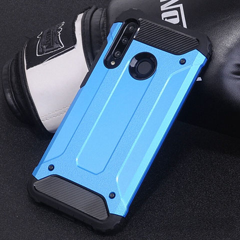 Funda Bumper Silicona y Plastico Mate Carcasa R01 para Huawei Honor 20 Lite Azul Cielo