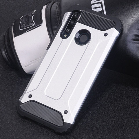 Funda Bumper Silicona y Plastico Mate Carcasa R01 para Huawei Honor 20E Blanco