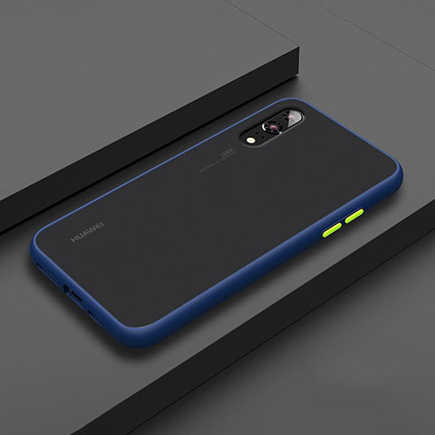 Funda Bumper Silicona y Plastico Mate Carcasa R01 para Huawei P20 Azul