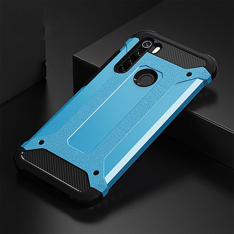 Funda Bumper Silicona y Plastico Mate Carcasa R02 para Xiaomi Redmi Note 8 (2021) Azul Cielo